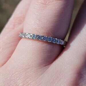 10K White Gold Diamond 1/2TCW Wedding Band Ring Size 6.75